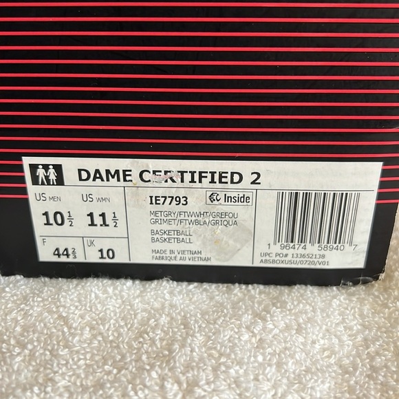 Adidas Men's Gray Basketball Shoes NBA Dame Lilliard - Picture 4 of 10